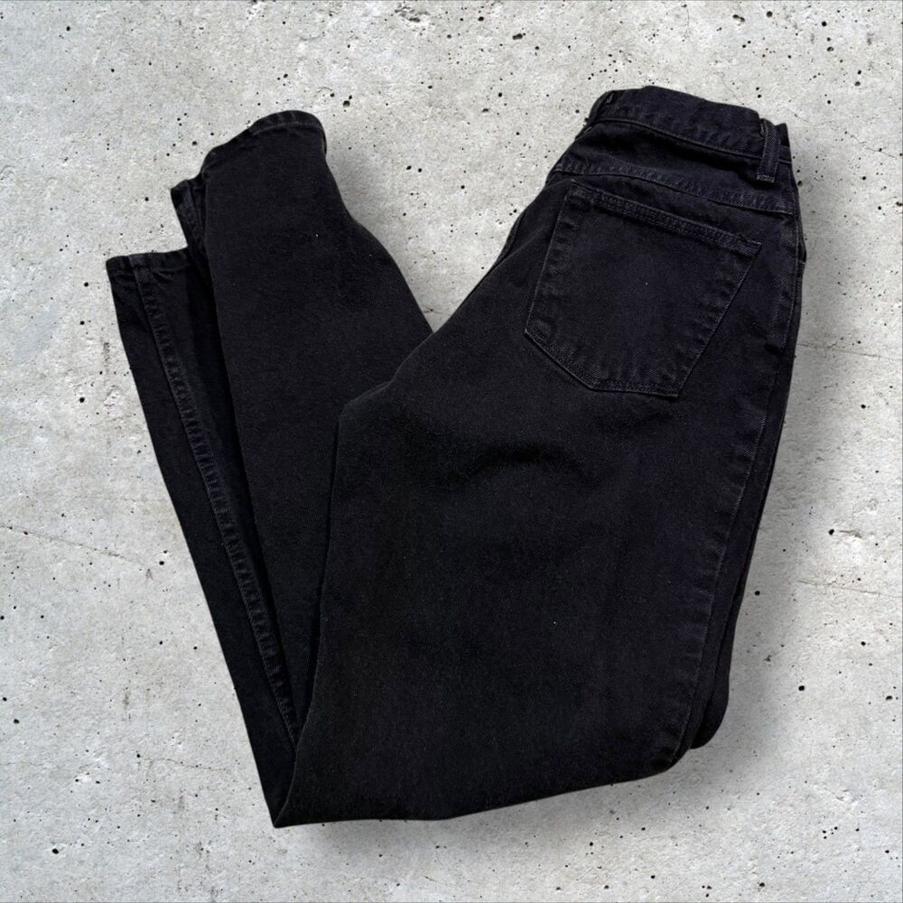 Vintage Wrangler for Women Black High Rise Mom Jeans Tapered Leg Size 12x32